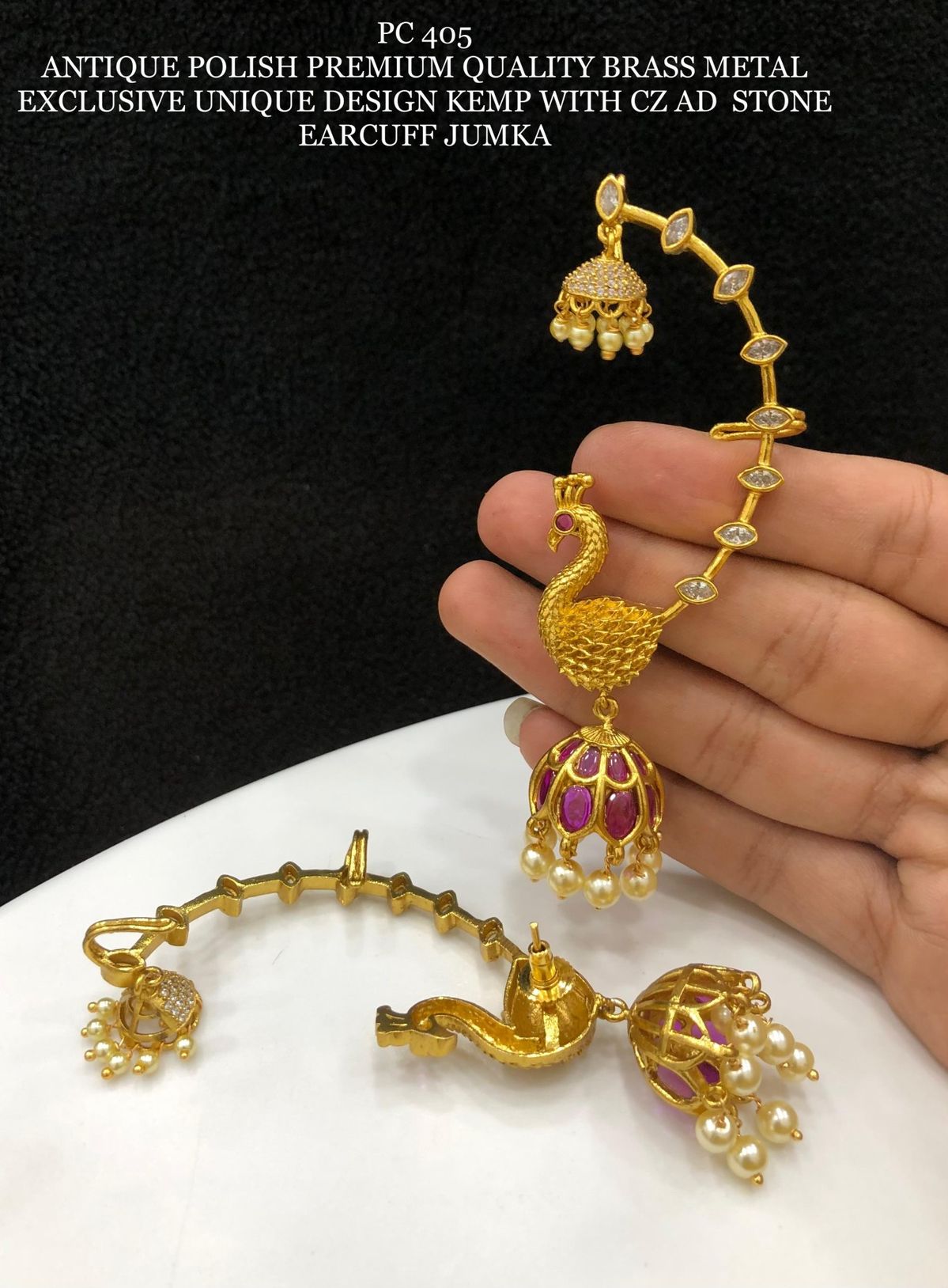 Exclusive Unique Designed Kemp With Earcuff Jhumka