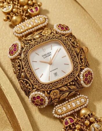 Kashmiri Vintage Gold Bracelet Watch for Women Kashmiri Watch