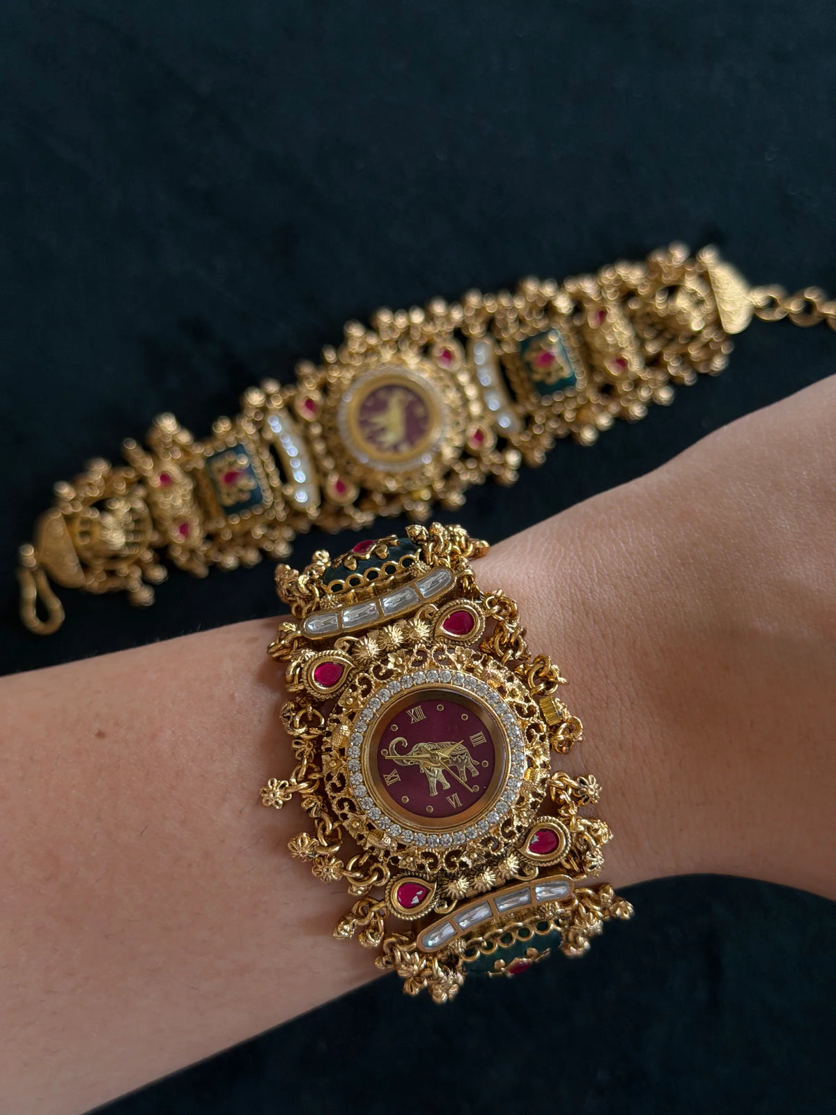 Zivaa Present Ranisahiba-Elephant(Maroon)Kashmiri Trend