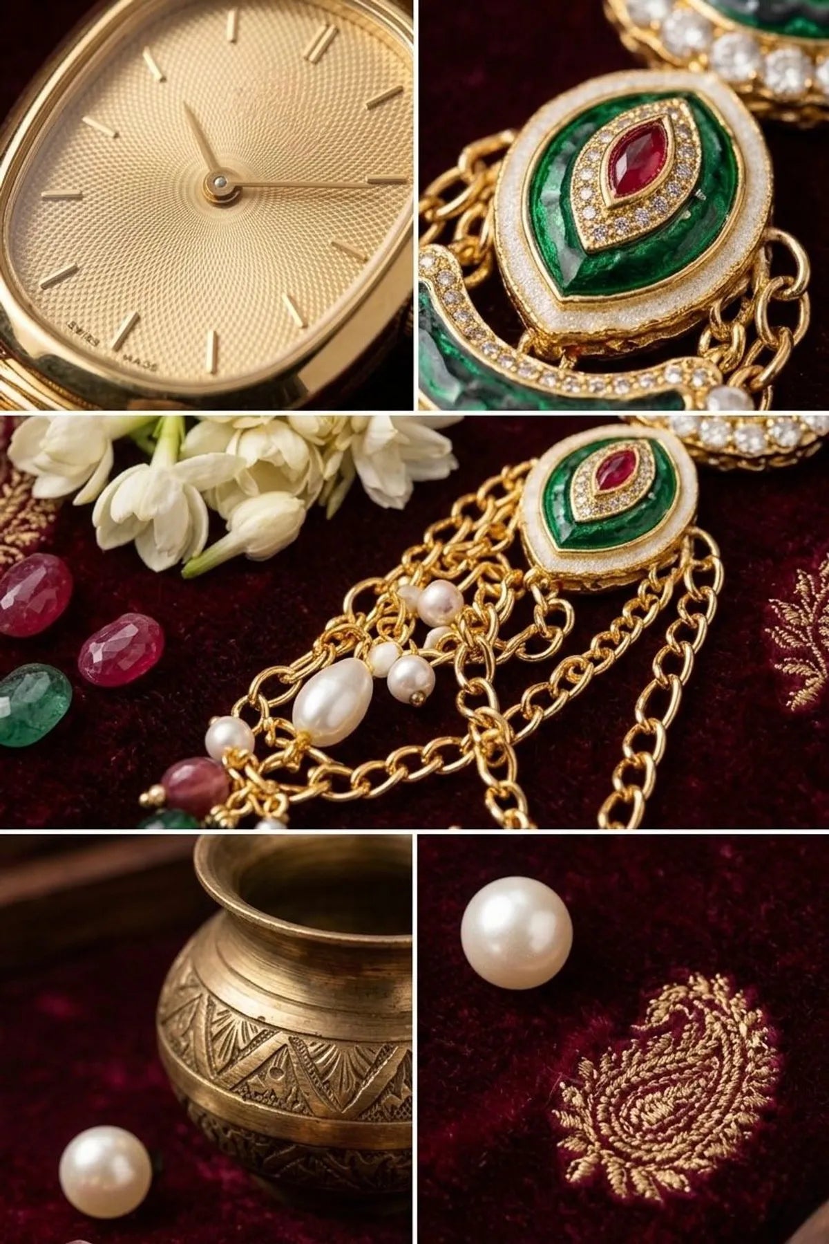 Noor Heritage Kundan Bracelet Watch