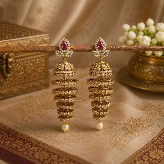 Ruby AD Layered Jhumkas