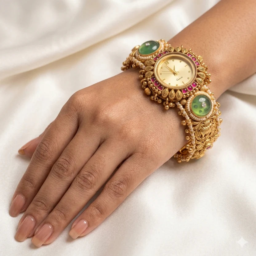 Green Stone Heritage Kashmiri Bridal Watch