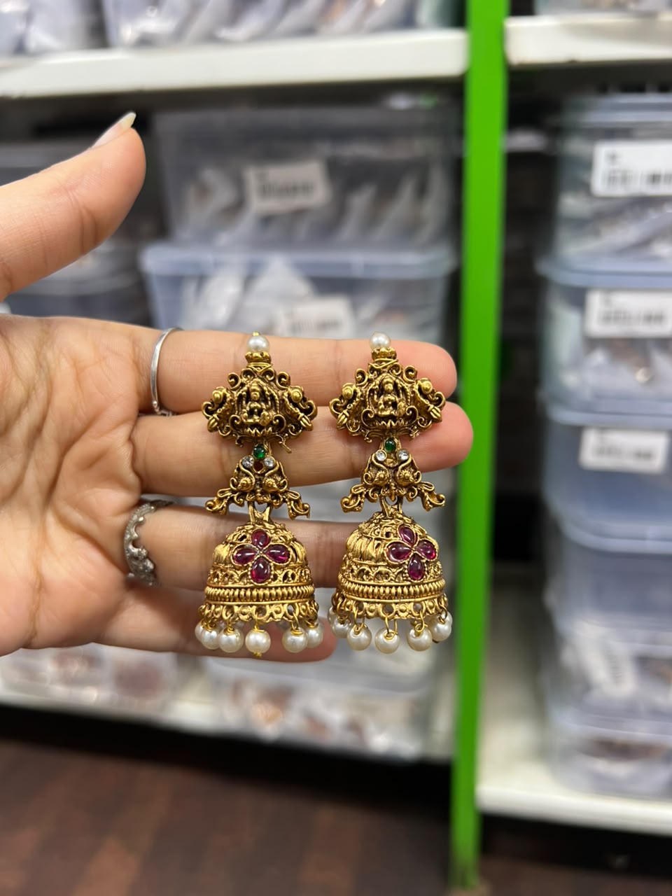 Traditional Matte Finished Super Temple Jhumka Set-Z-002