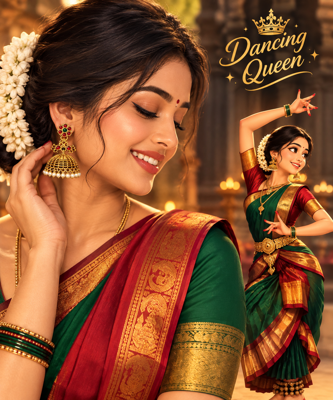 Suandarya Queen Meenakari Work Jhumka