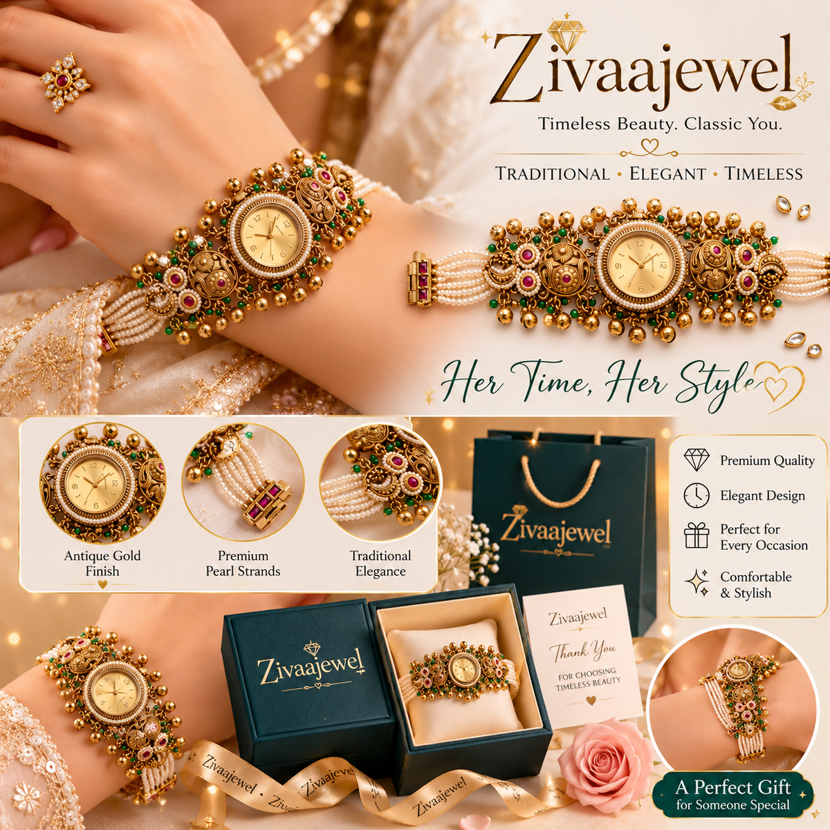 Zivaa Jewel Present Chinar Glow Watch