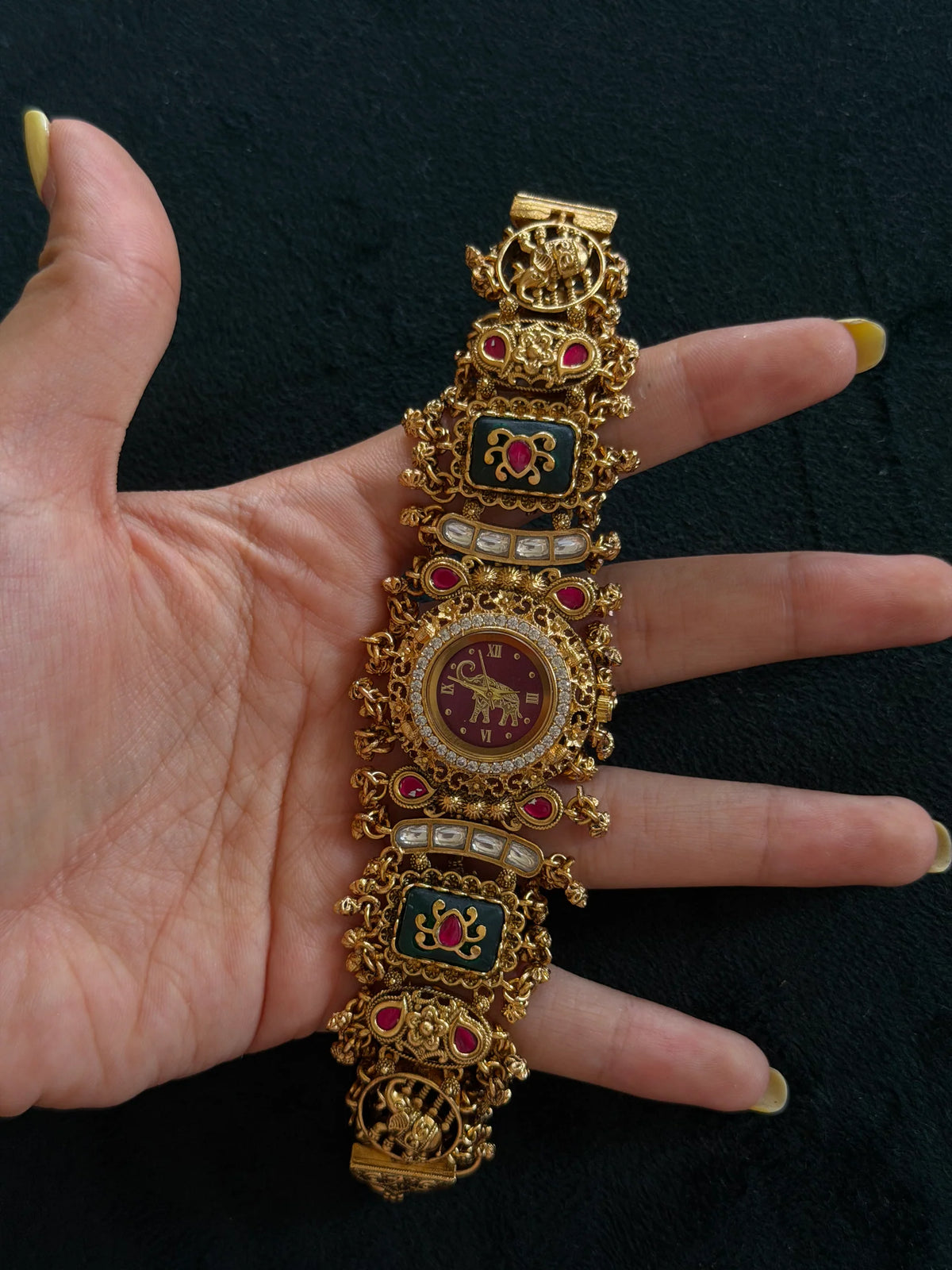 Zivaa Present Ranisahiba-Elephant(Maroon)Kashmiri Trend