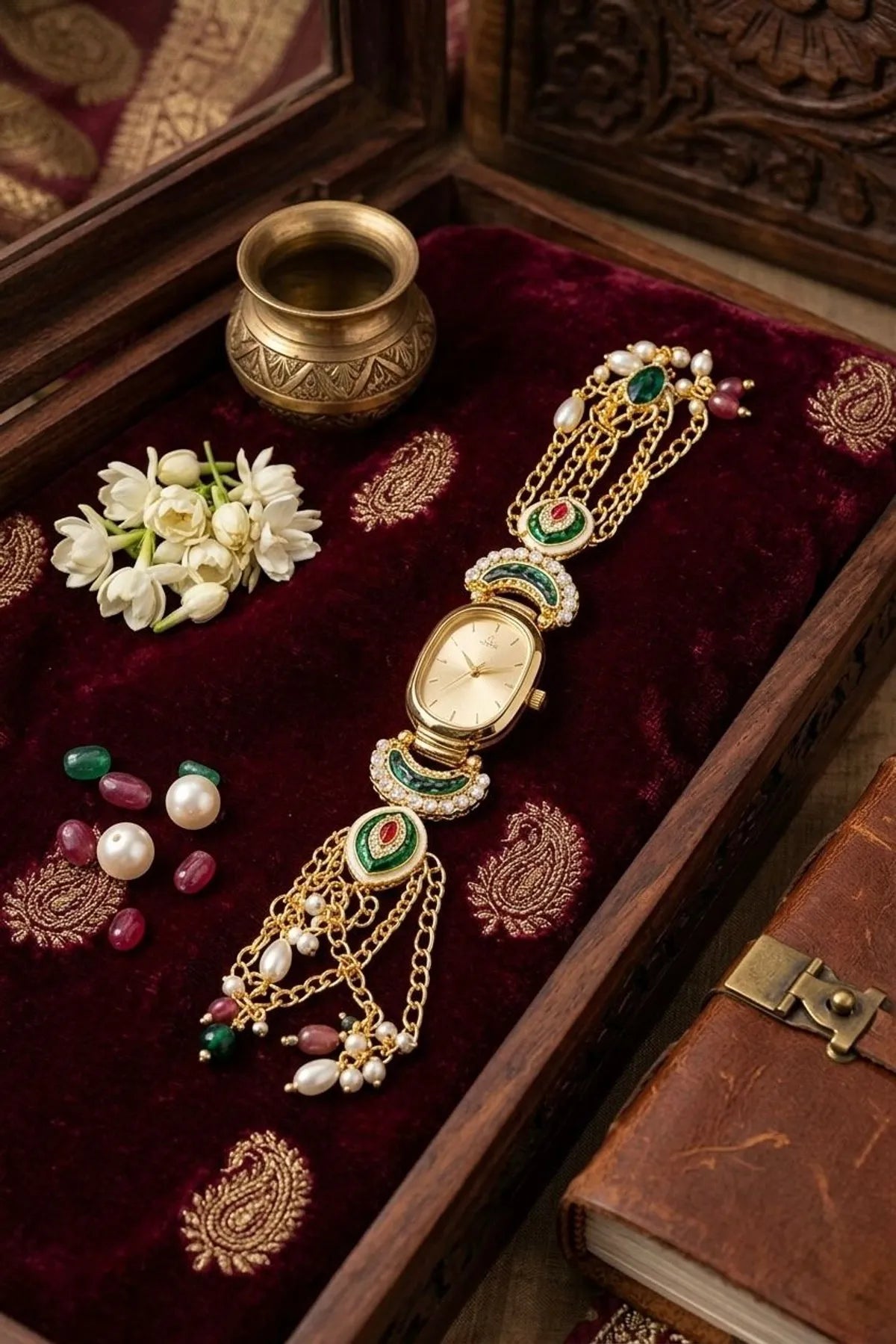 Noor Heritage Kundan Bracelet Watch