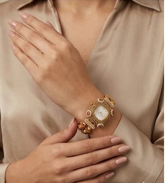 Kashmiri Vintage Gold Bracelet Watch for Women Kashmiri Watch
