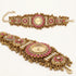 Zivaa Look Heritage Gold-Plated Kundan Bracelet Watch – Ruby Pink & Pearl Edition