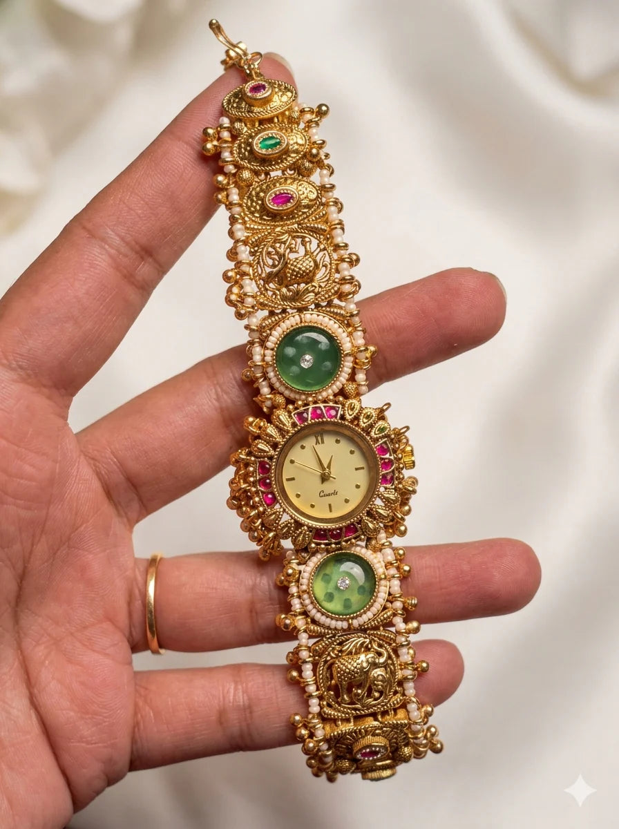 Green Stone Heritage Kashmiri Bridal Watch